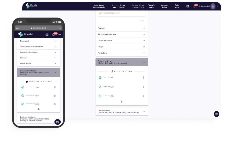 Kaoshi Network | Send and Receive Money Bullet Fast and At The Best Rates